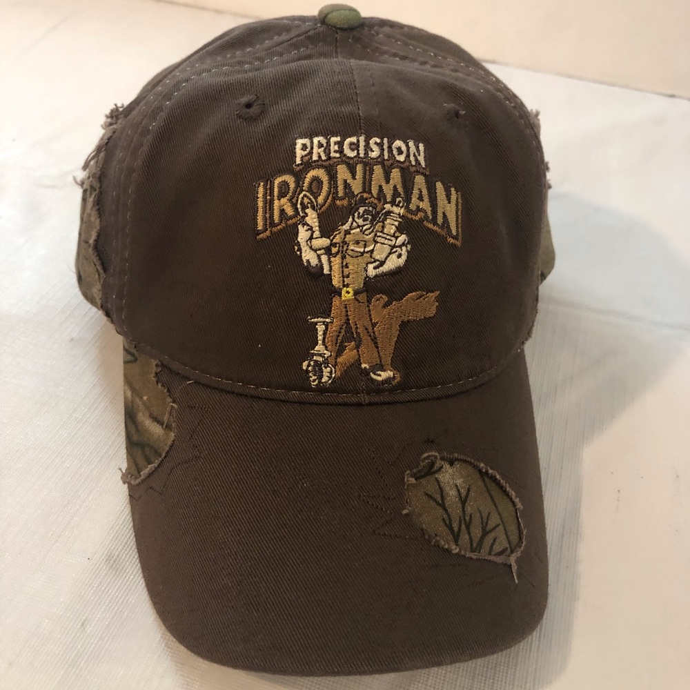 Precision Ironman Camouflage Adjustable Ball Cap 100% Cotton Brown/Green NEW
